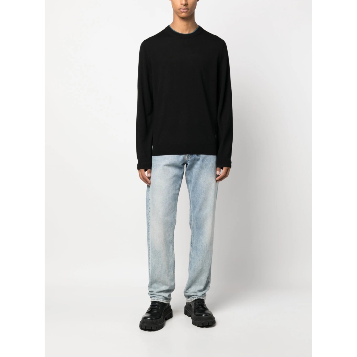 logo-embroidered merino jumper - Img 2