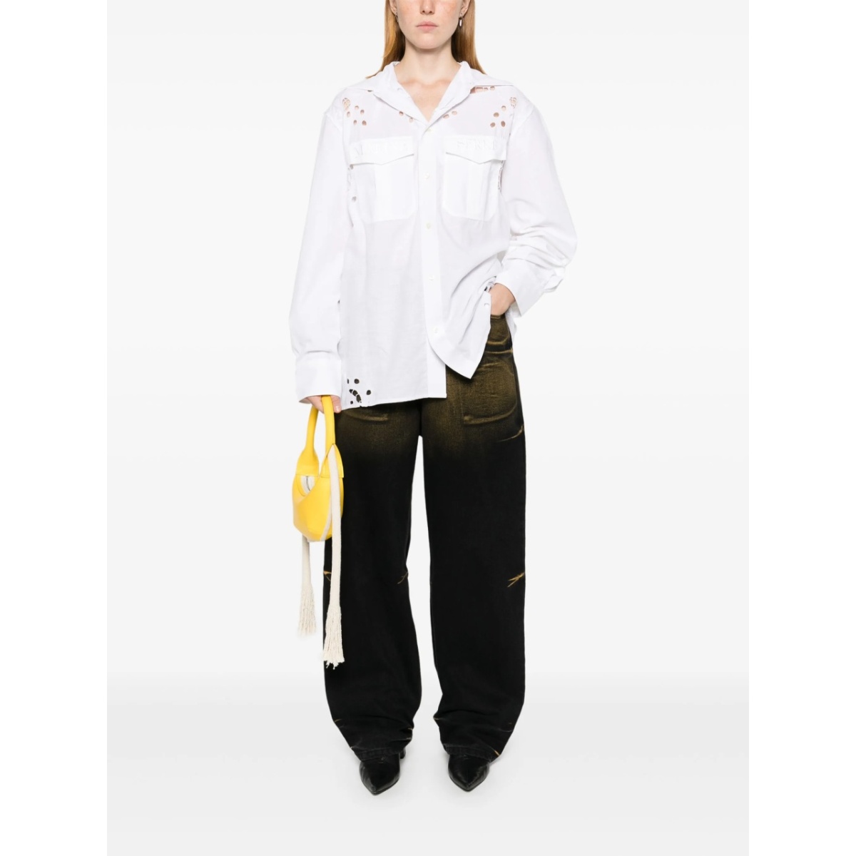 logo-embroidered shirt - Img 2
