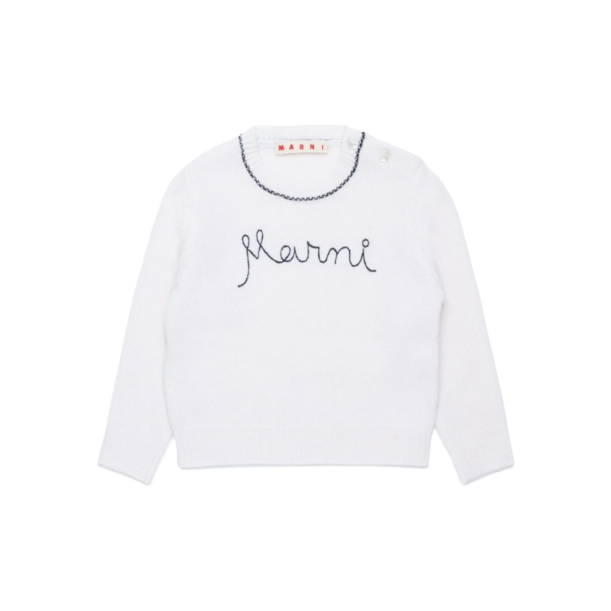 logo-embroidered wool-blend jumper
