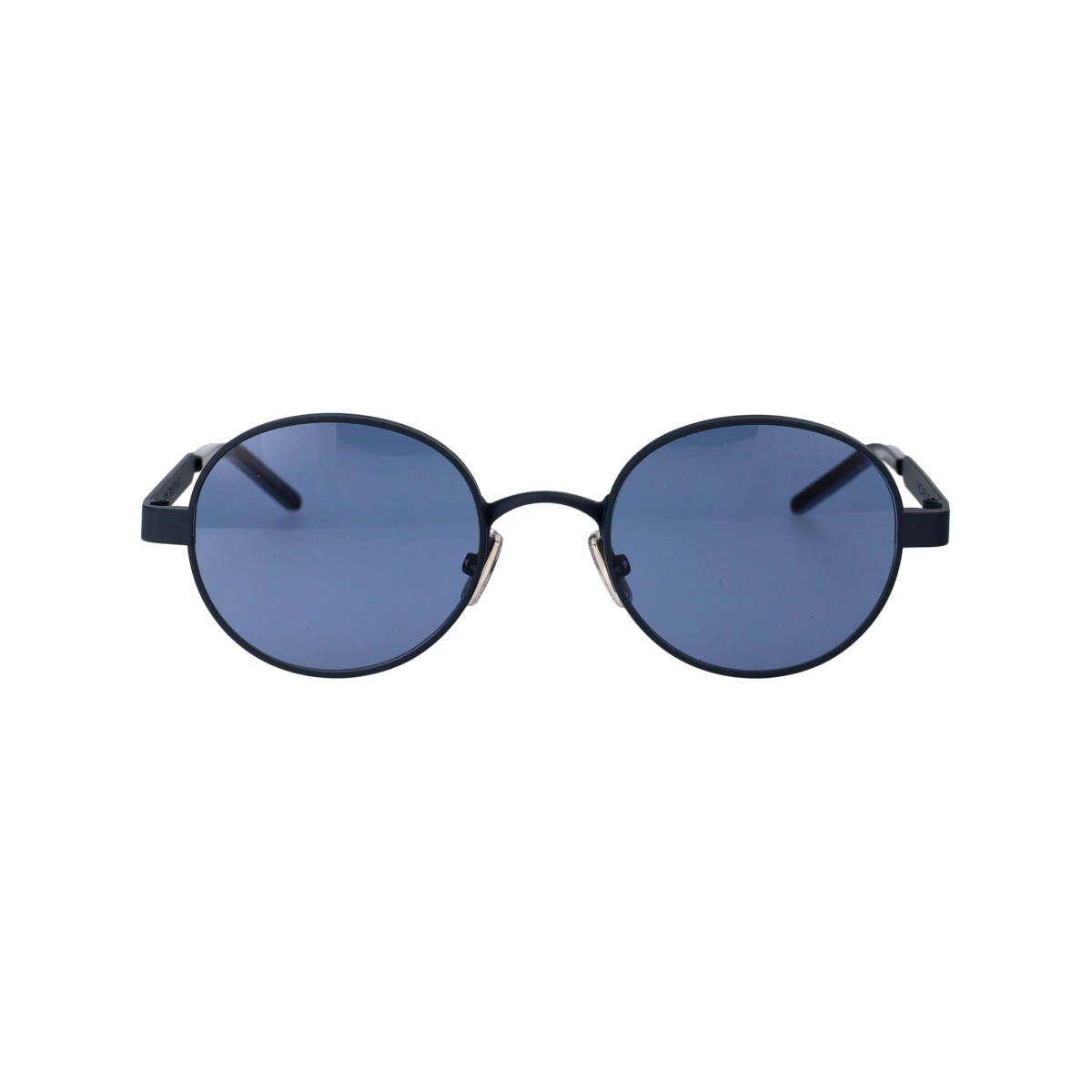 logo-engraved round-frame glasses