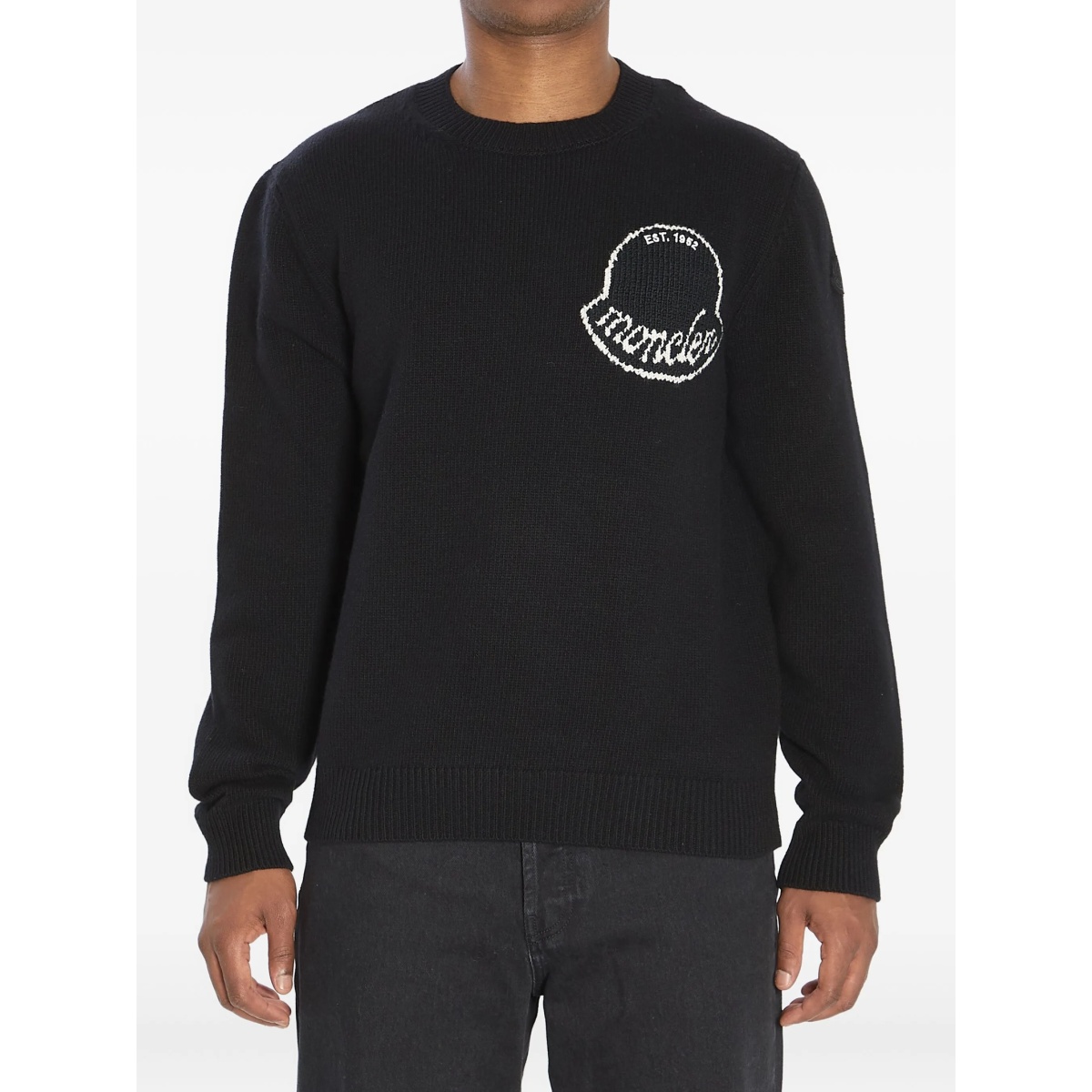 logo-intarsia sweater