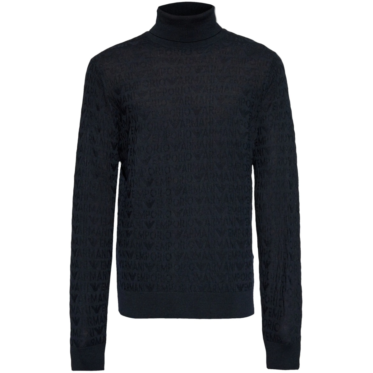 logo-jacquard turtleneck jumper
