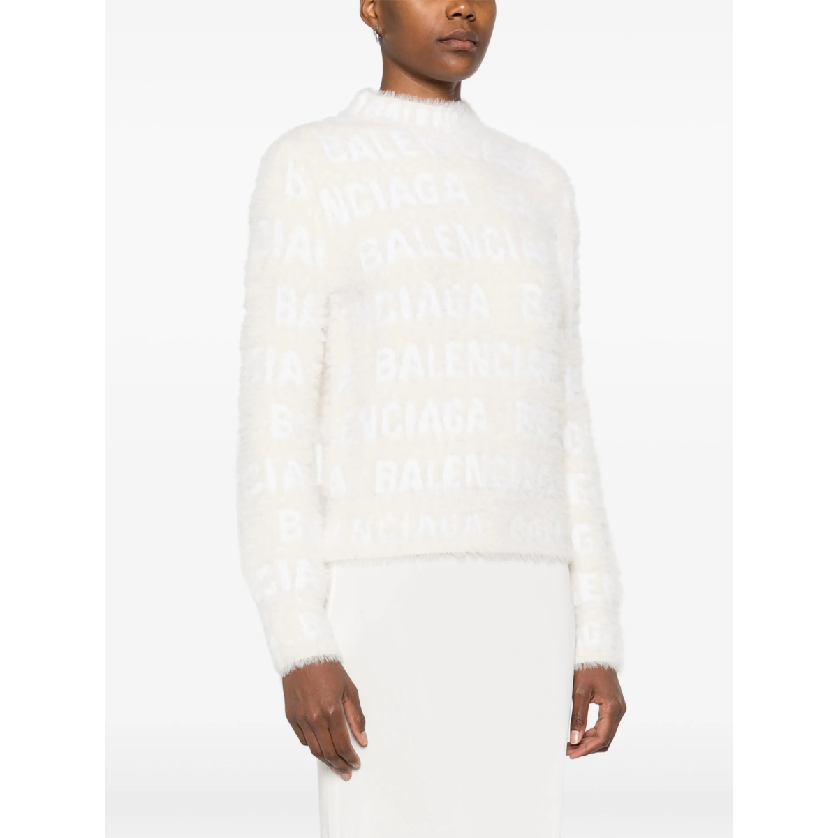 logo-knit fuzzy jumper - Img 3