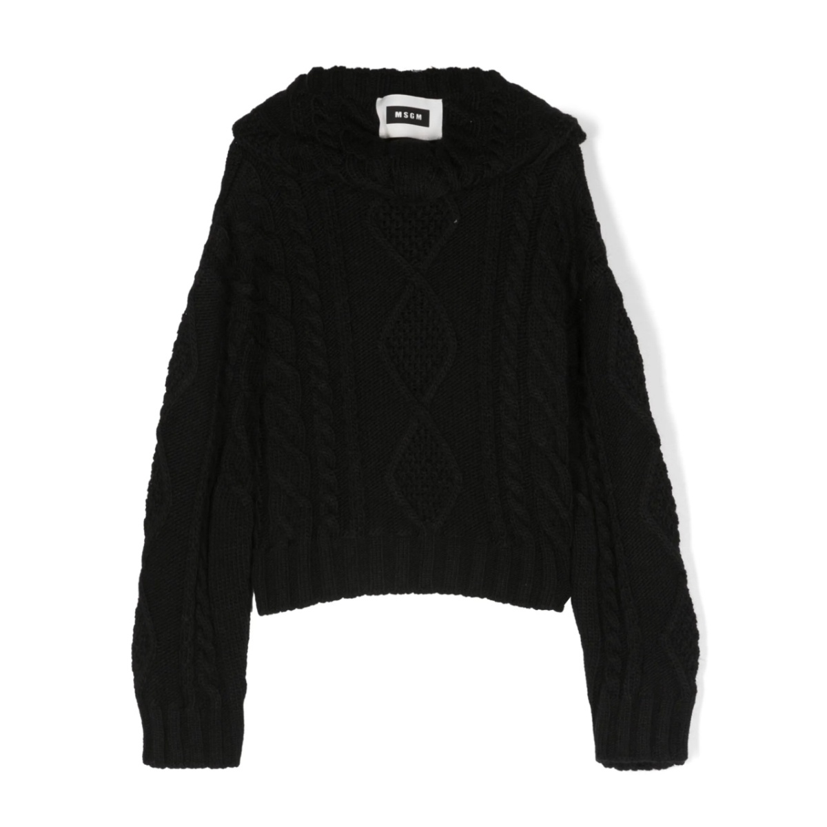 logo-patch cable-knit jumper - Img 2