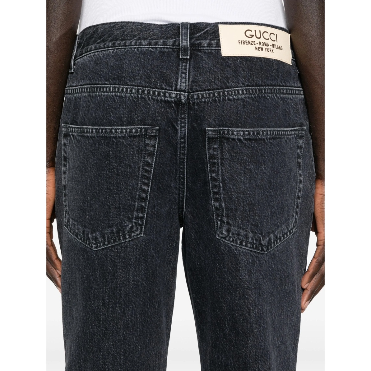 logo-patch cotton jeans - Img 5