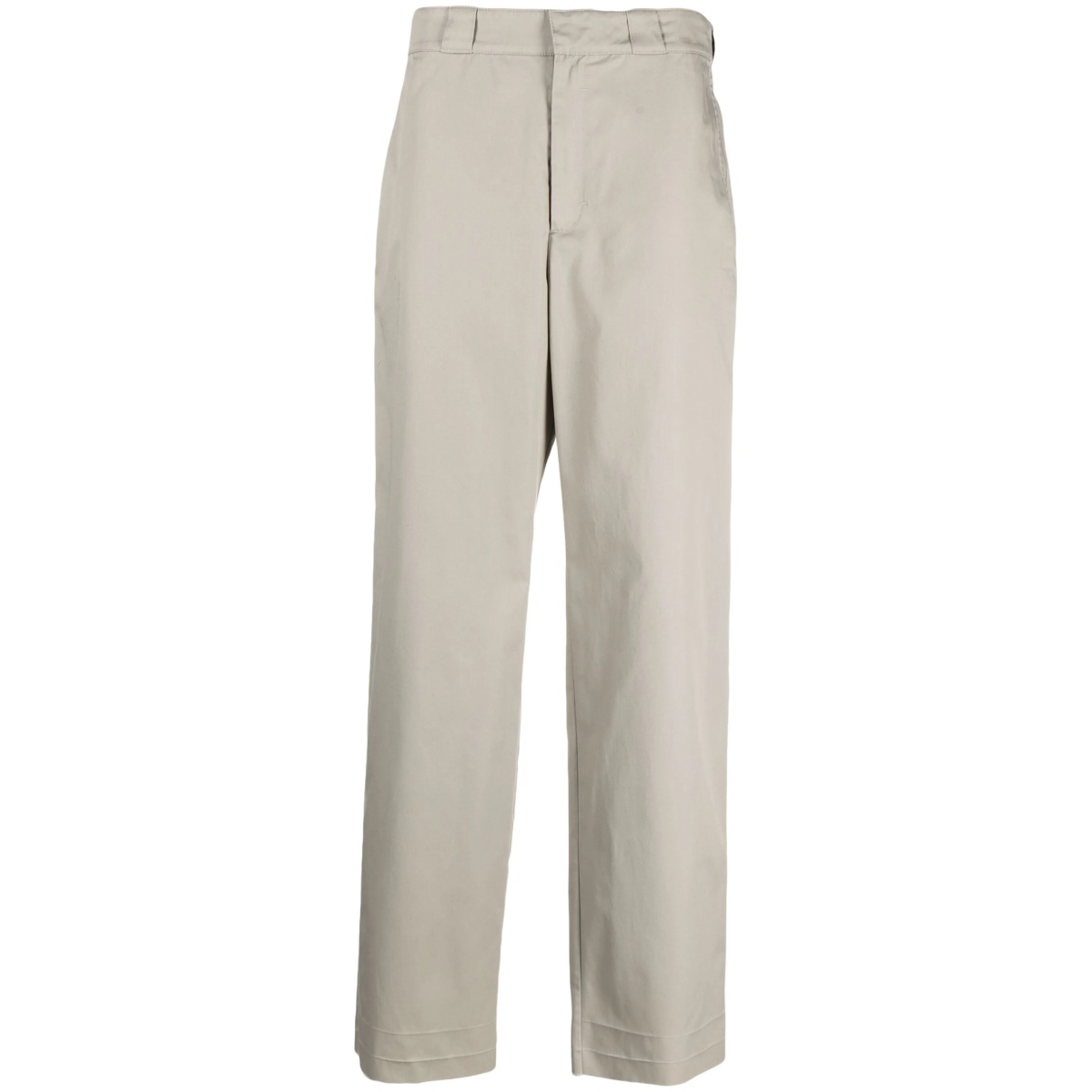 logo-patch cotton straight-leg trousers
