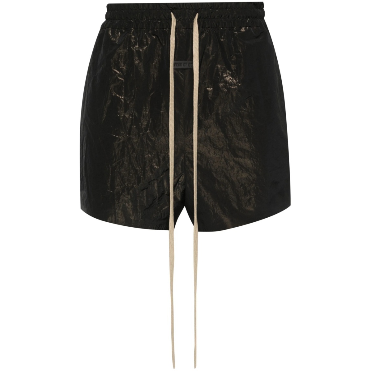 logo-patch lamé running shorts