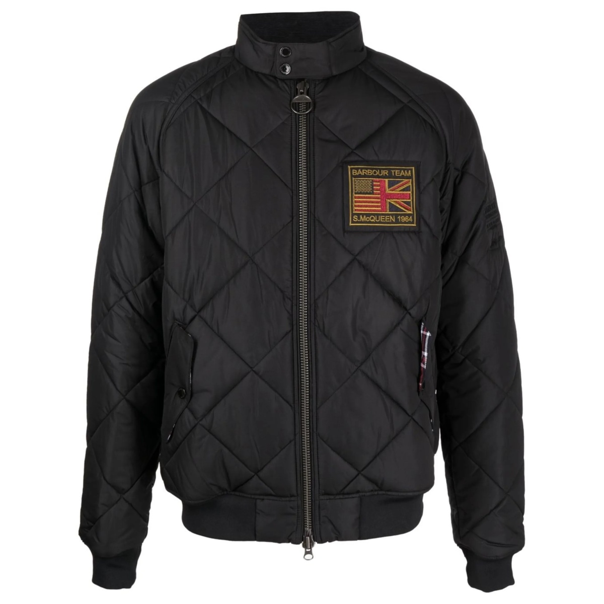 logo-patch quilted jacket