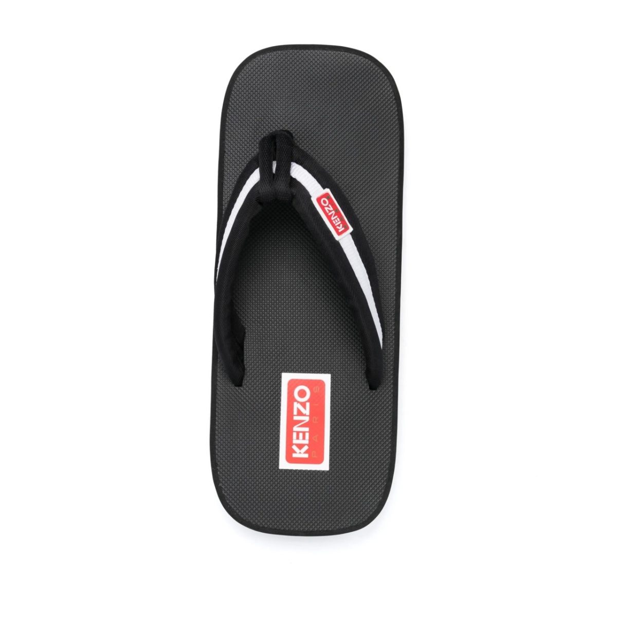 logo-patch striped flip flops - Img 4