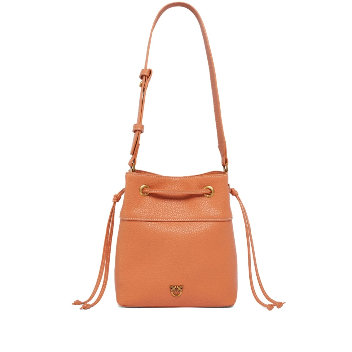 logo plaque bucket bag