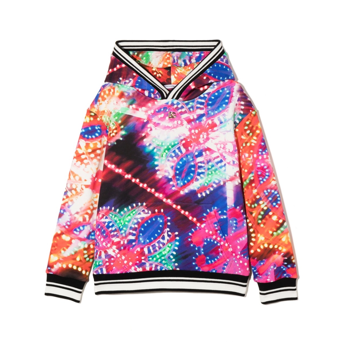 logo-plaque illumination-print hoodie