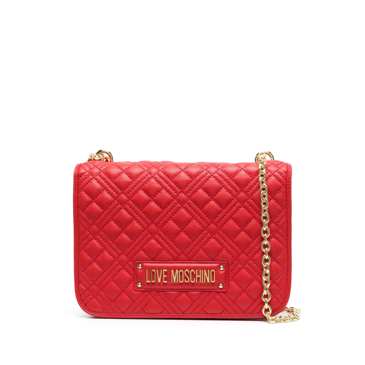 logo-plaque quilted shoulder bag