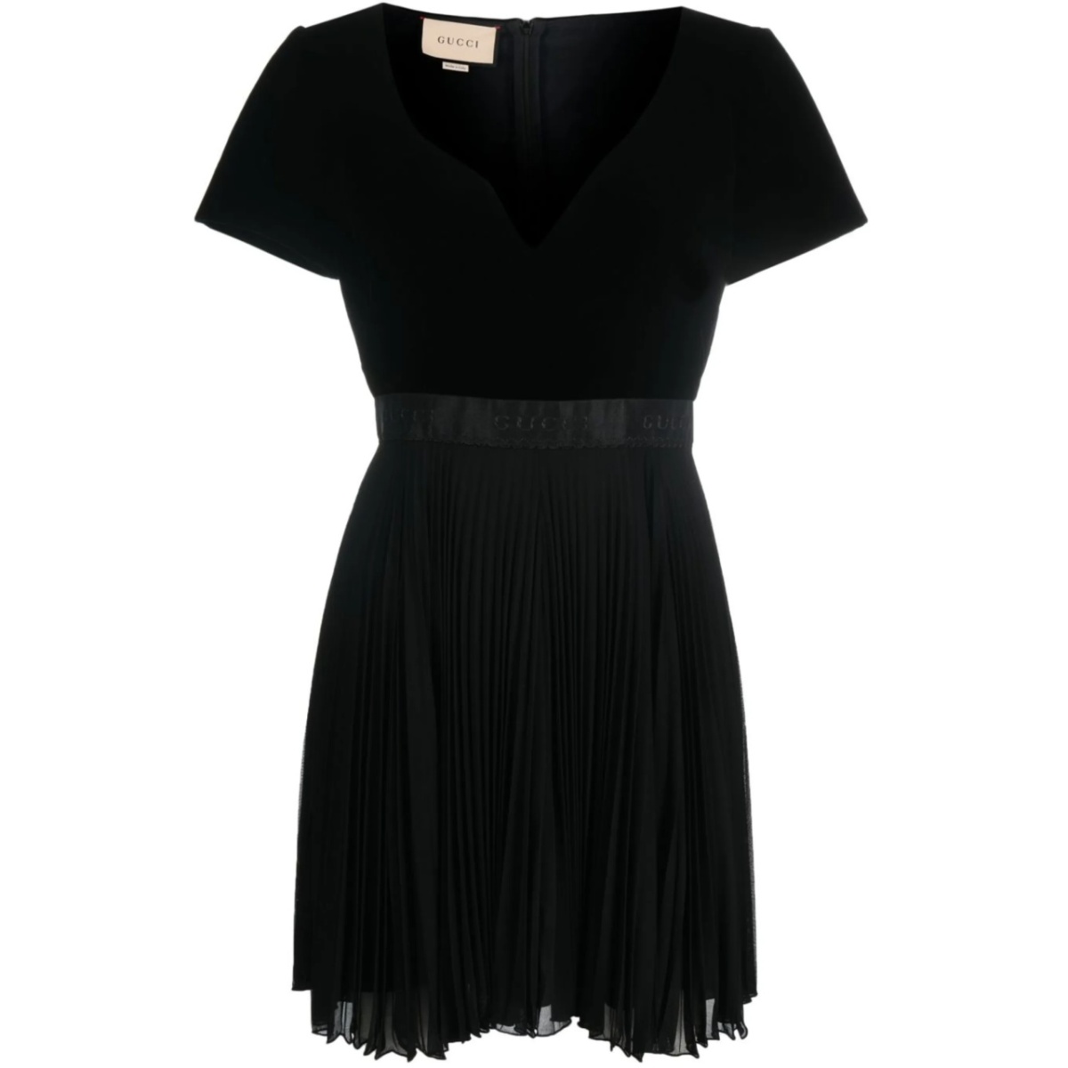 logo pleated minidress