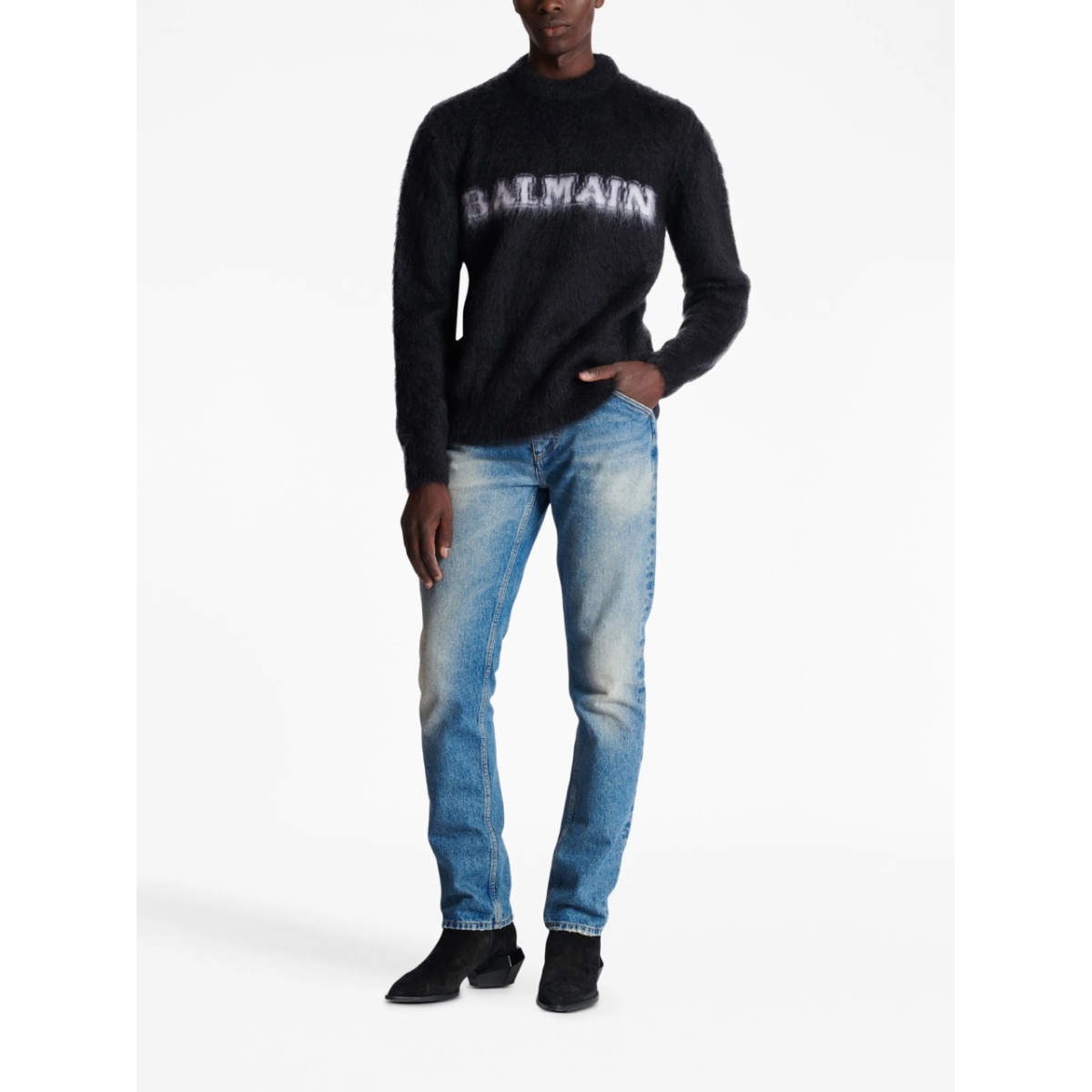 logo-print brushed-finish jumper - Img 2