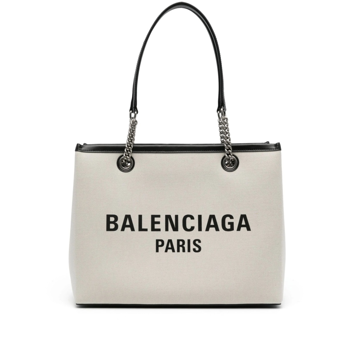 logo-print canvas tote bag