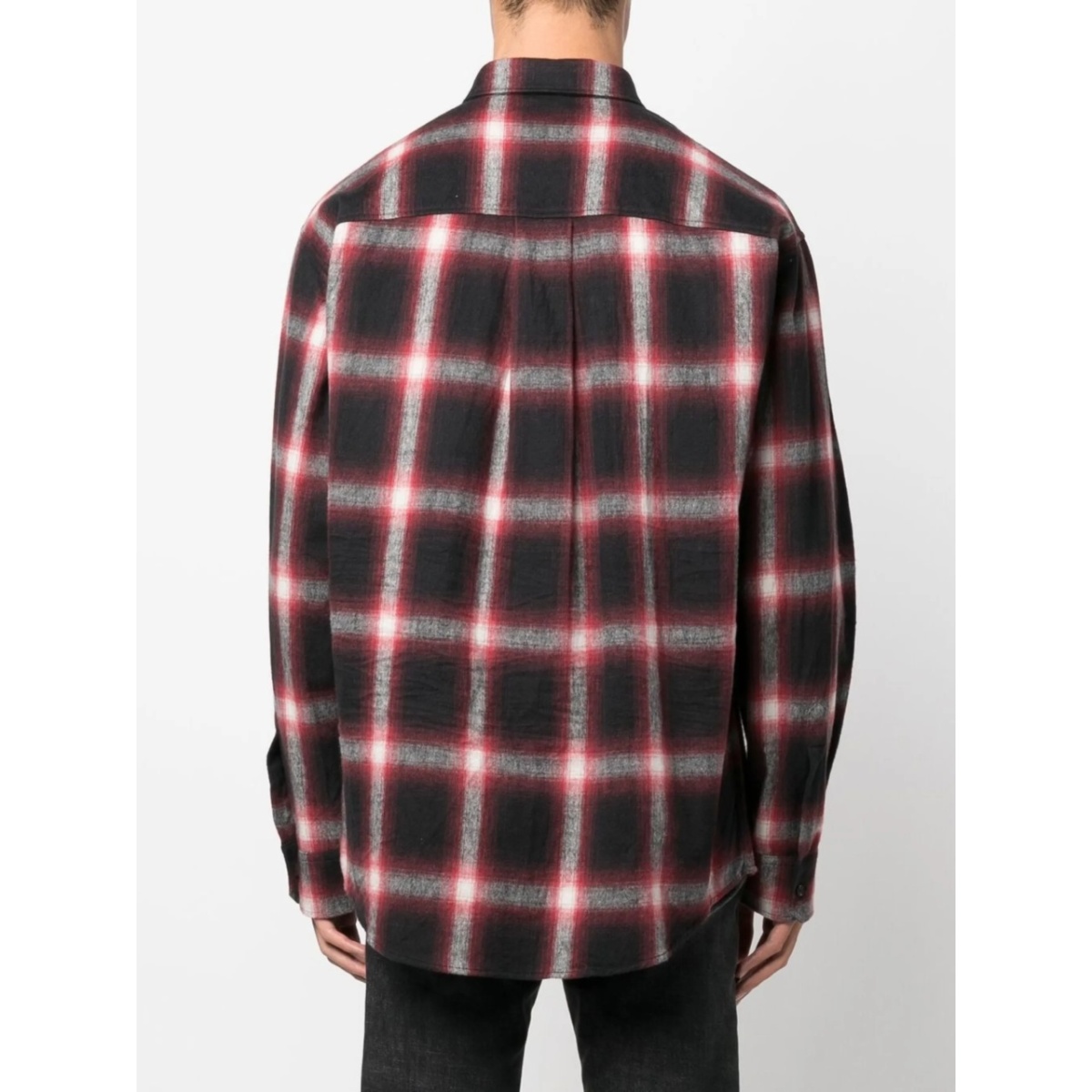 logo-print checked cotton shirt - Img 4