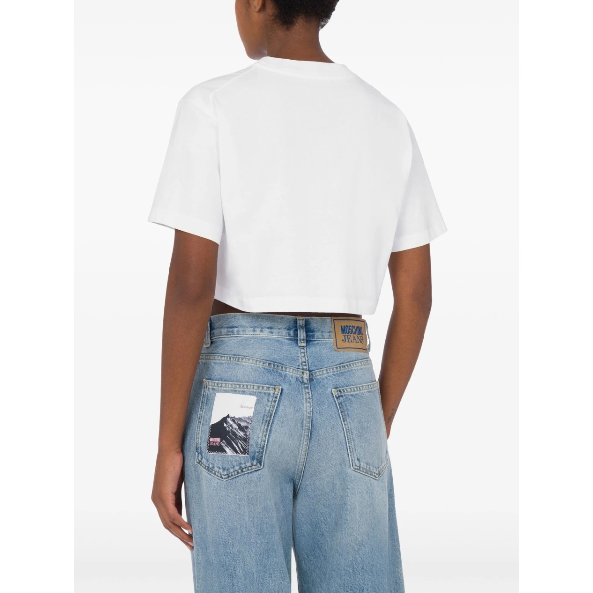 logo-print cropped T-shirt - Img 3