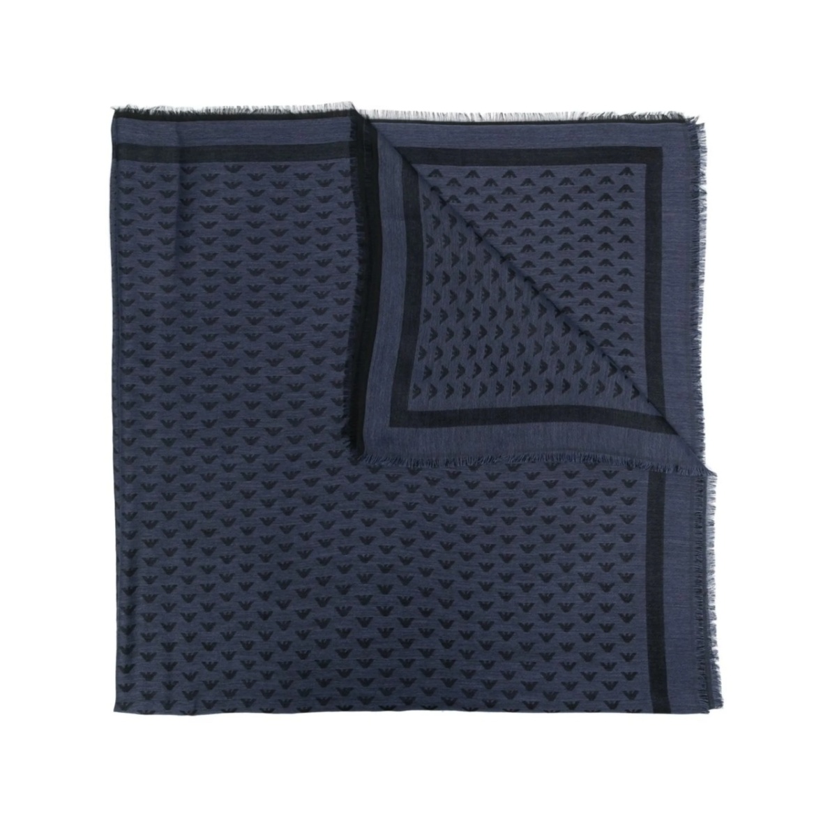 logo-print fringed scarf
