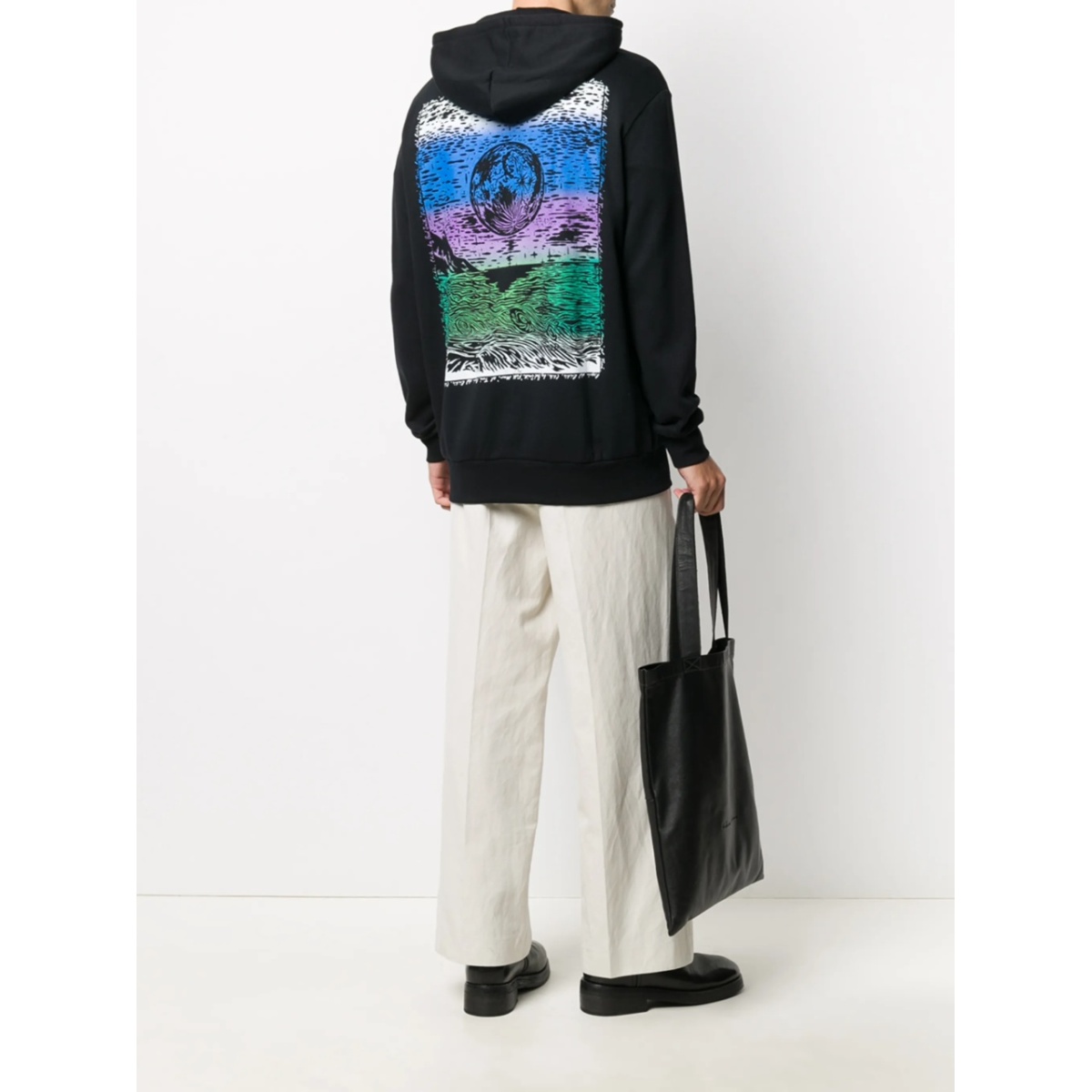 logo-print long-sleeved hoodie - Img 2