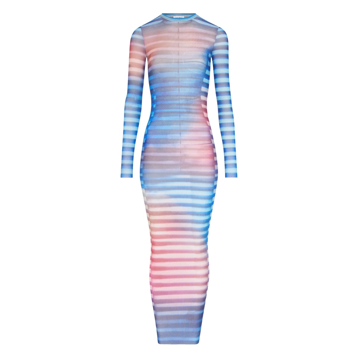 long-sleeve mesh dress