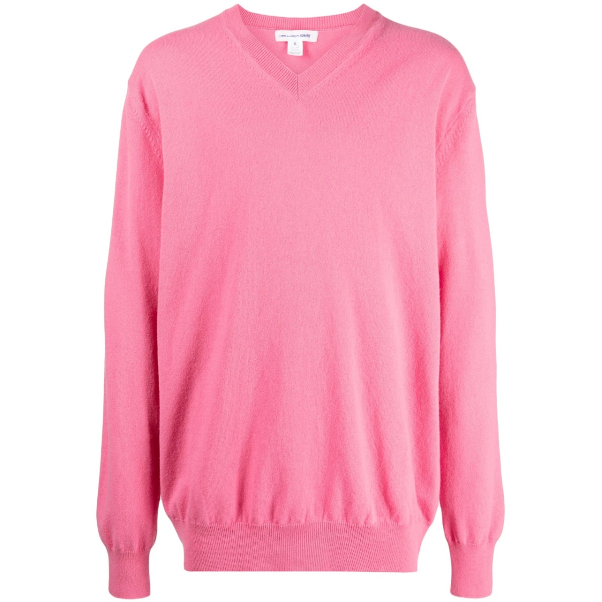 long-sleeve ribbed wool jumper