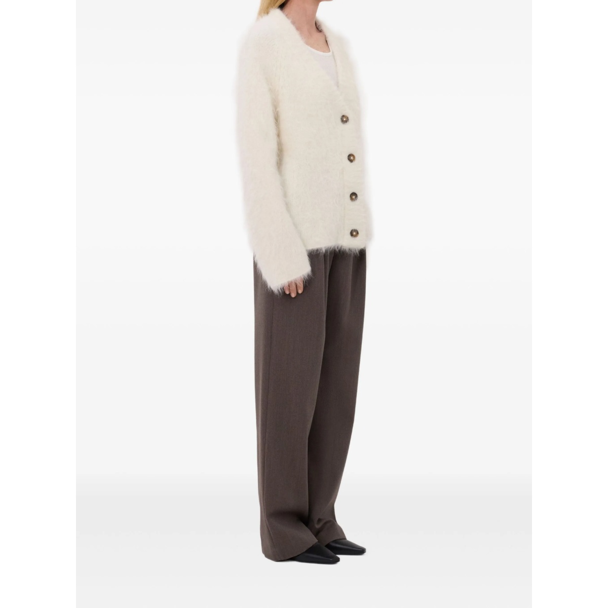LYNN hairy V-neck cardigan - Img 3