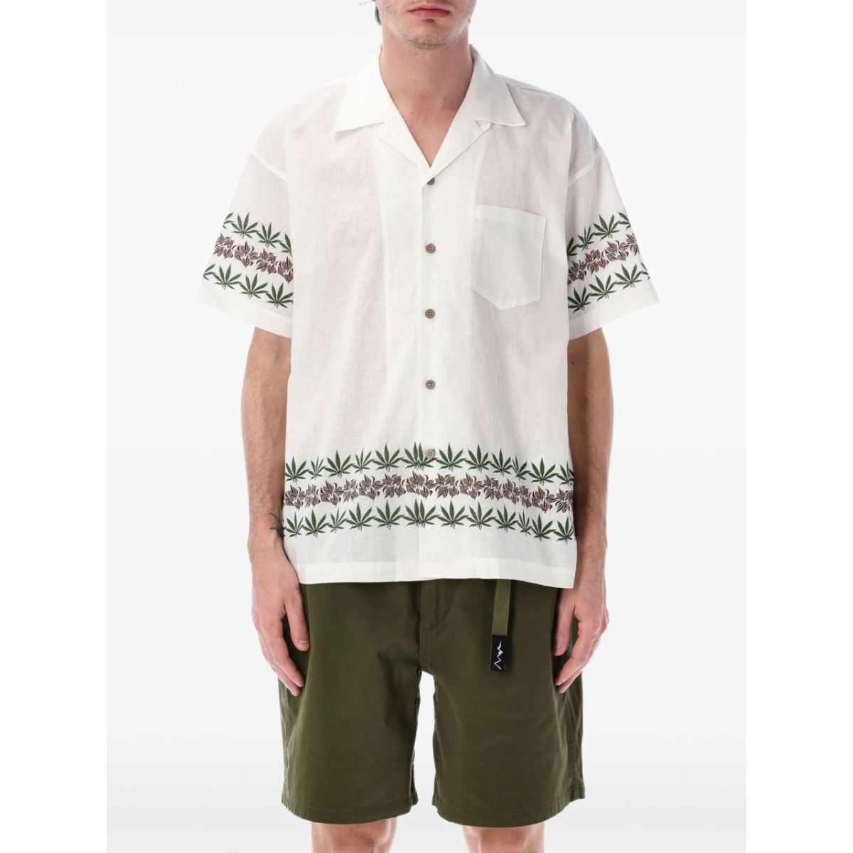 Manaloha leaf-print short-sleeve shirt