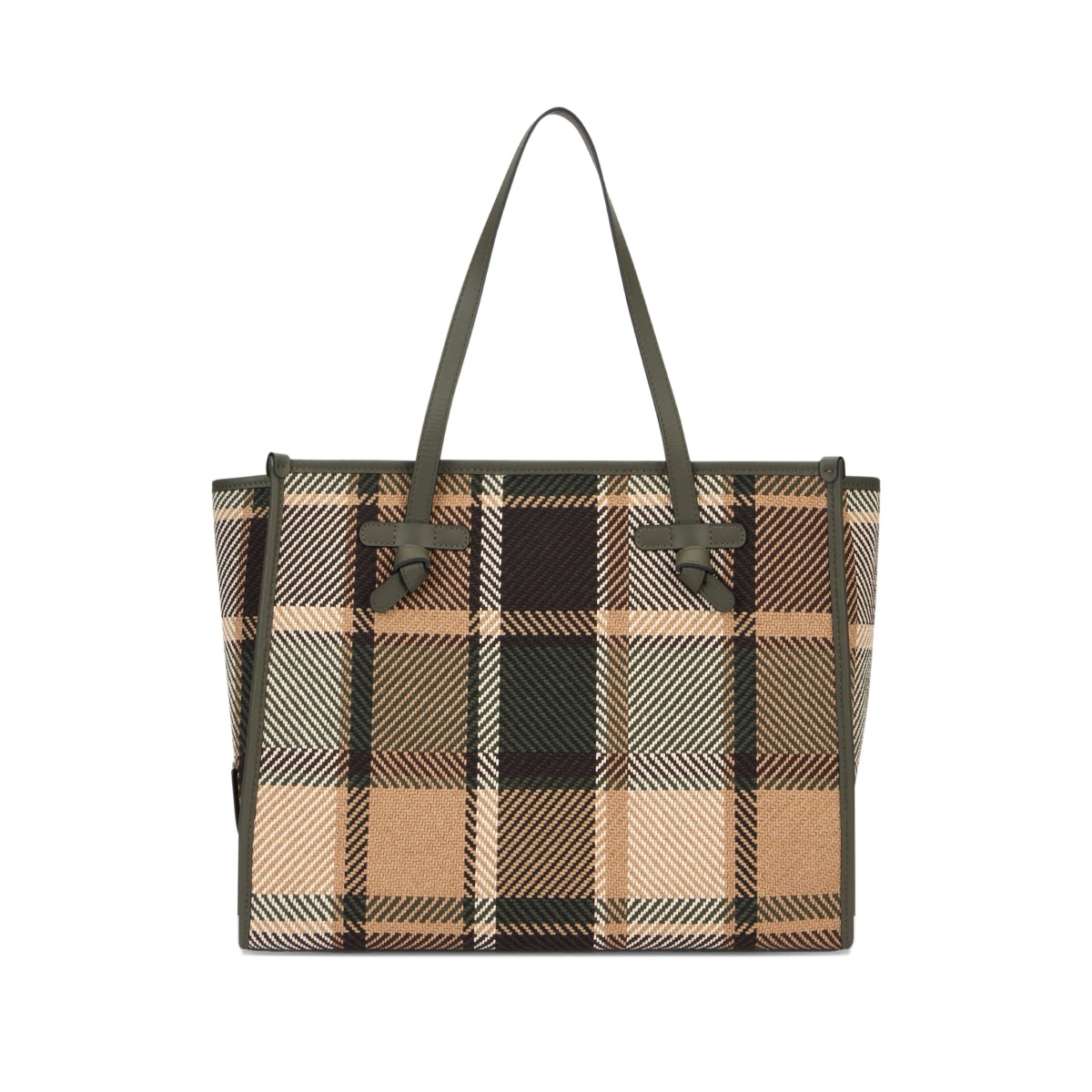 Marcella tartan-plaid tote bag