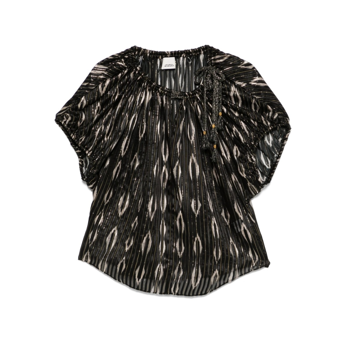 metallic-threading blouse