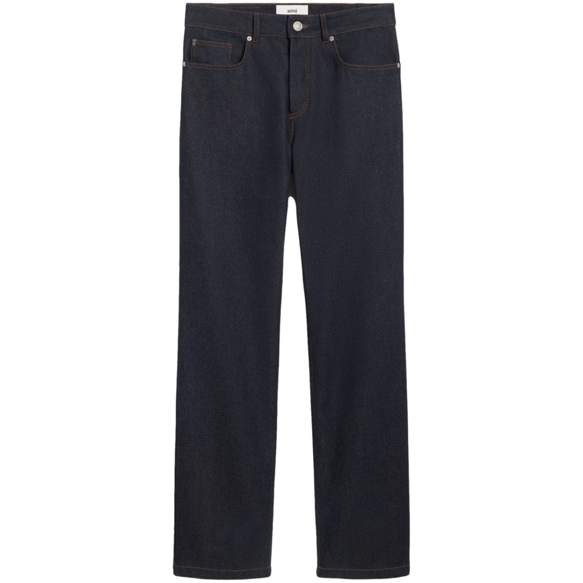 mid-rise straight-leg jeans