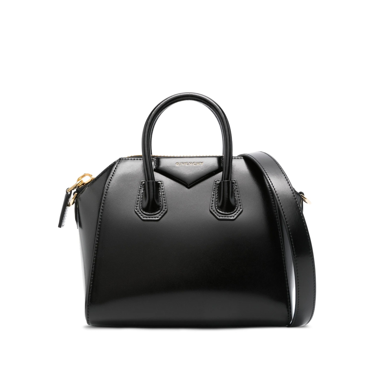 mini Antigona patent-leather top-handle tote bag