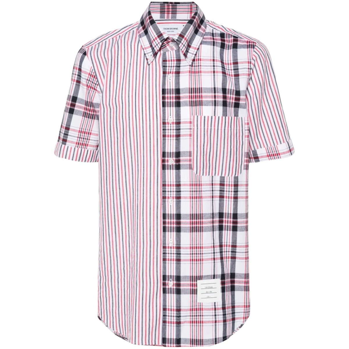 mix-pattern cotton shirt