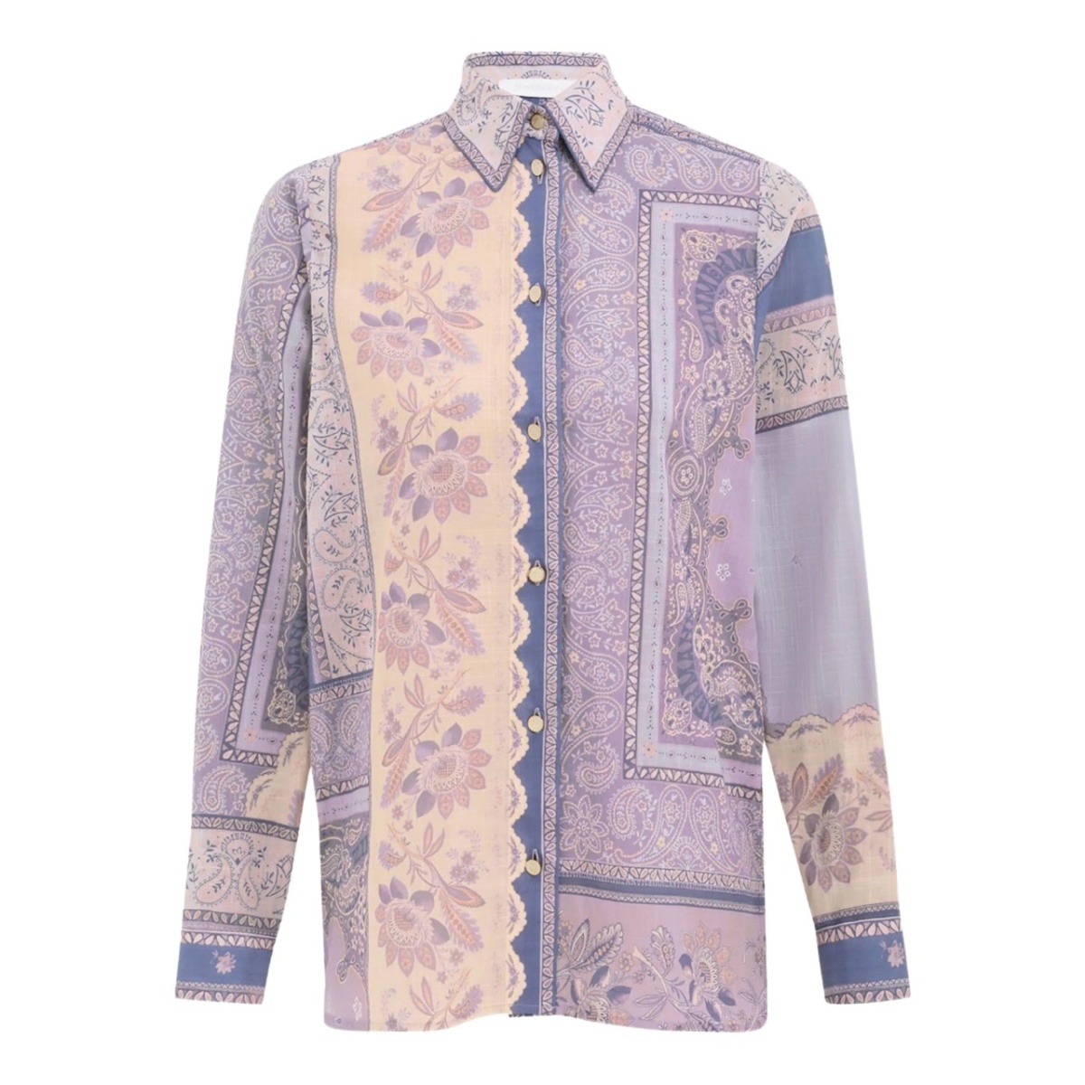 mix-print button-up shirt