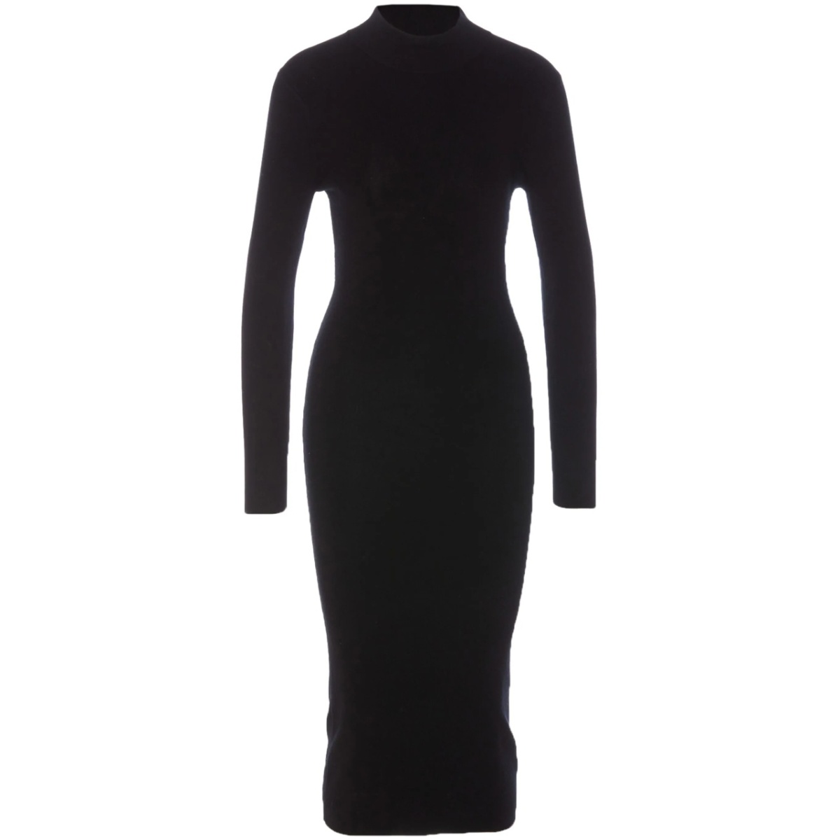 mock-neck midi dress