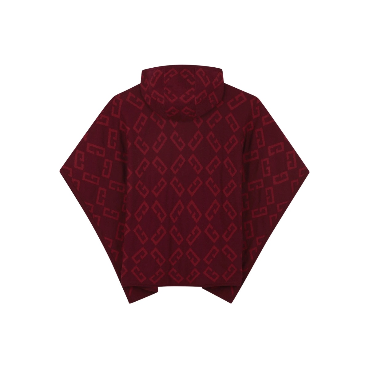 monogram jacquard hooded poncho - Img 2