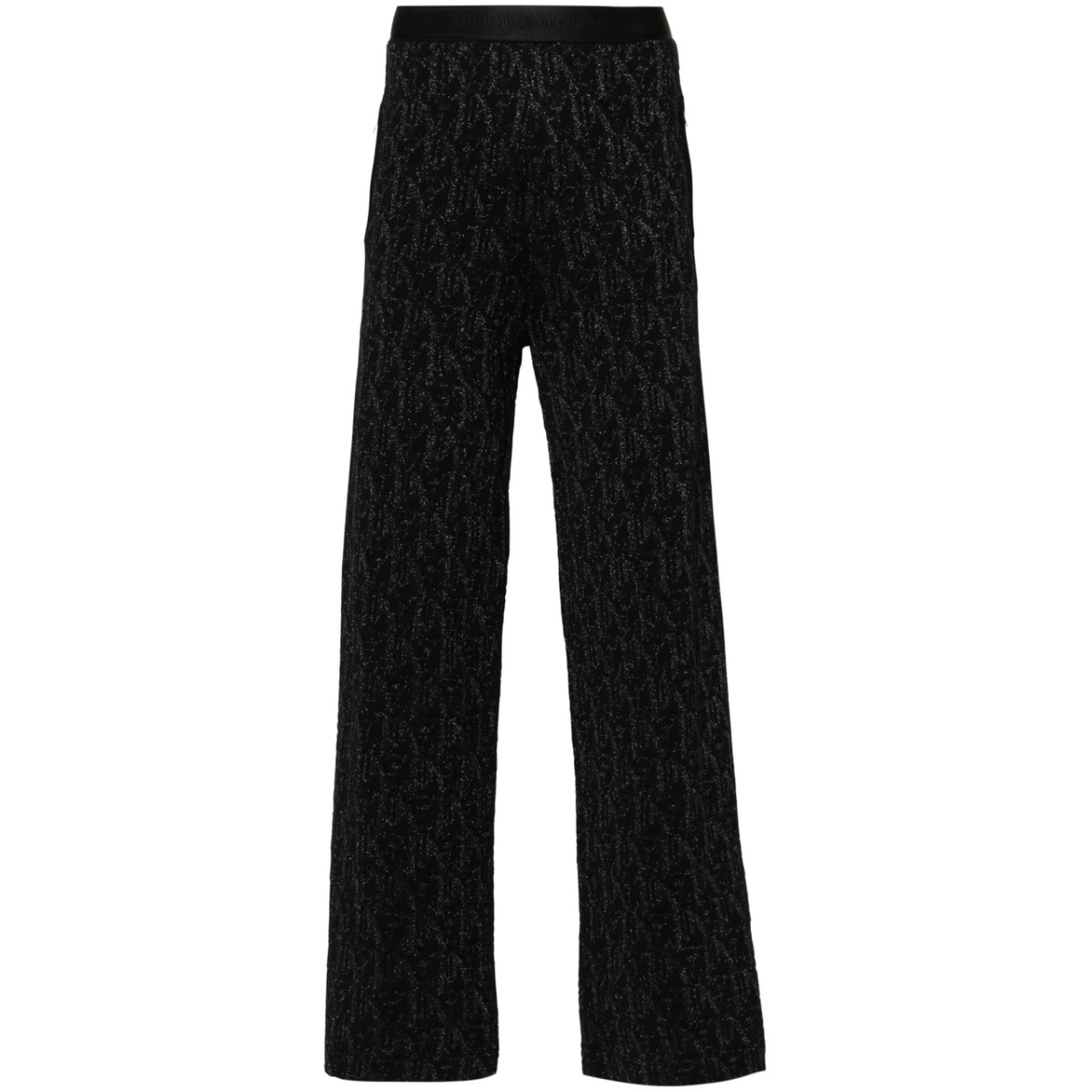 monogram-jacquard knitted trousers