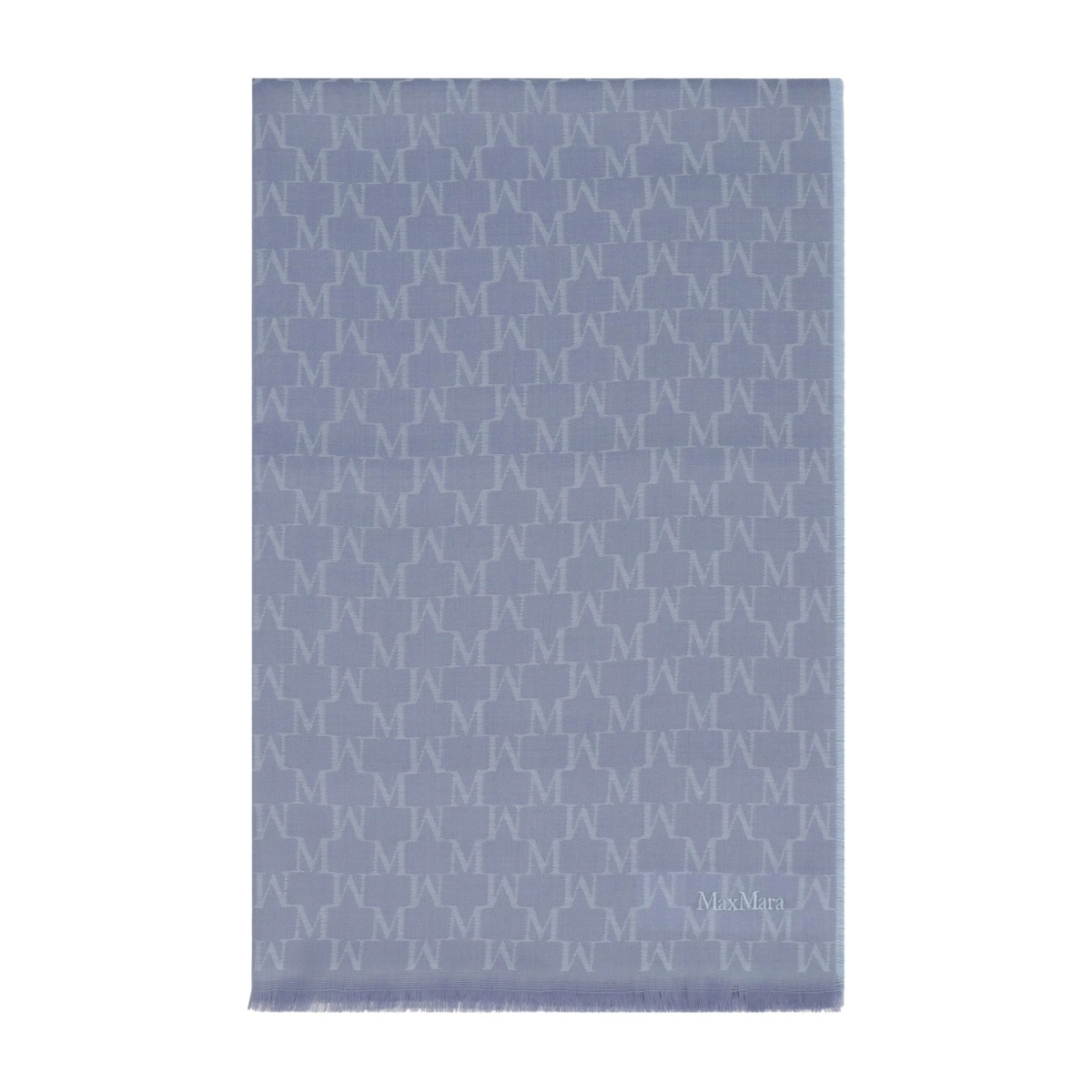 monogram-jacquard wool scarf