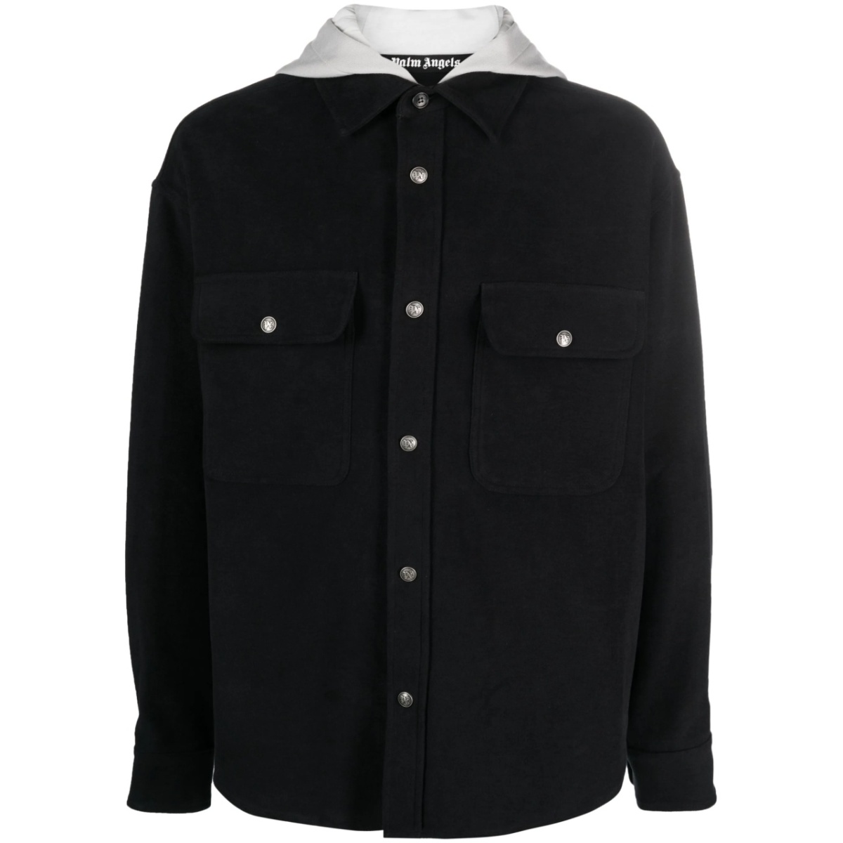monogram-print hooded overshirt