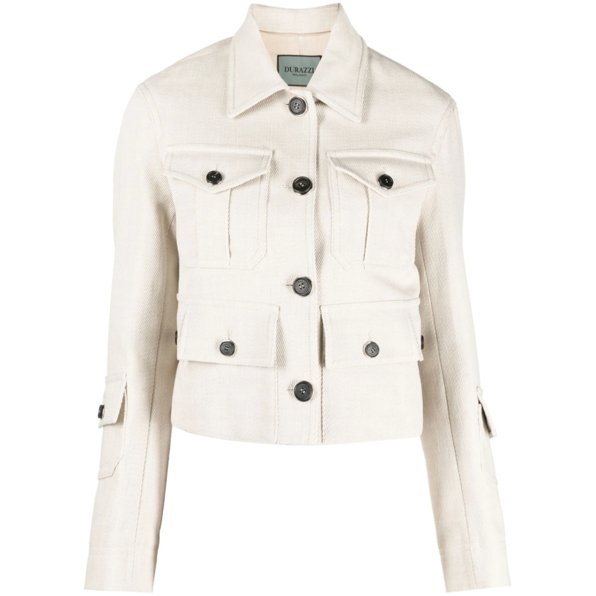 multi-pocket cropped jacket