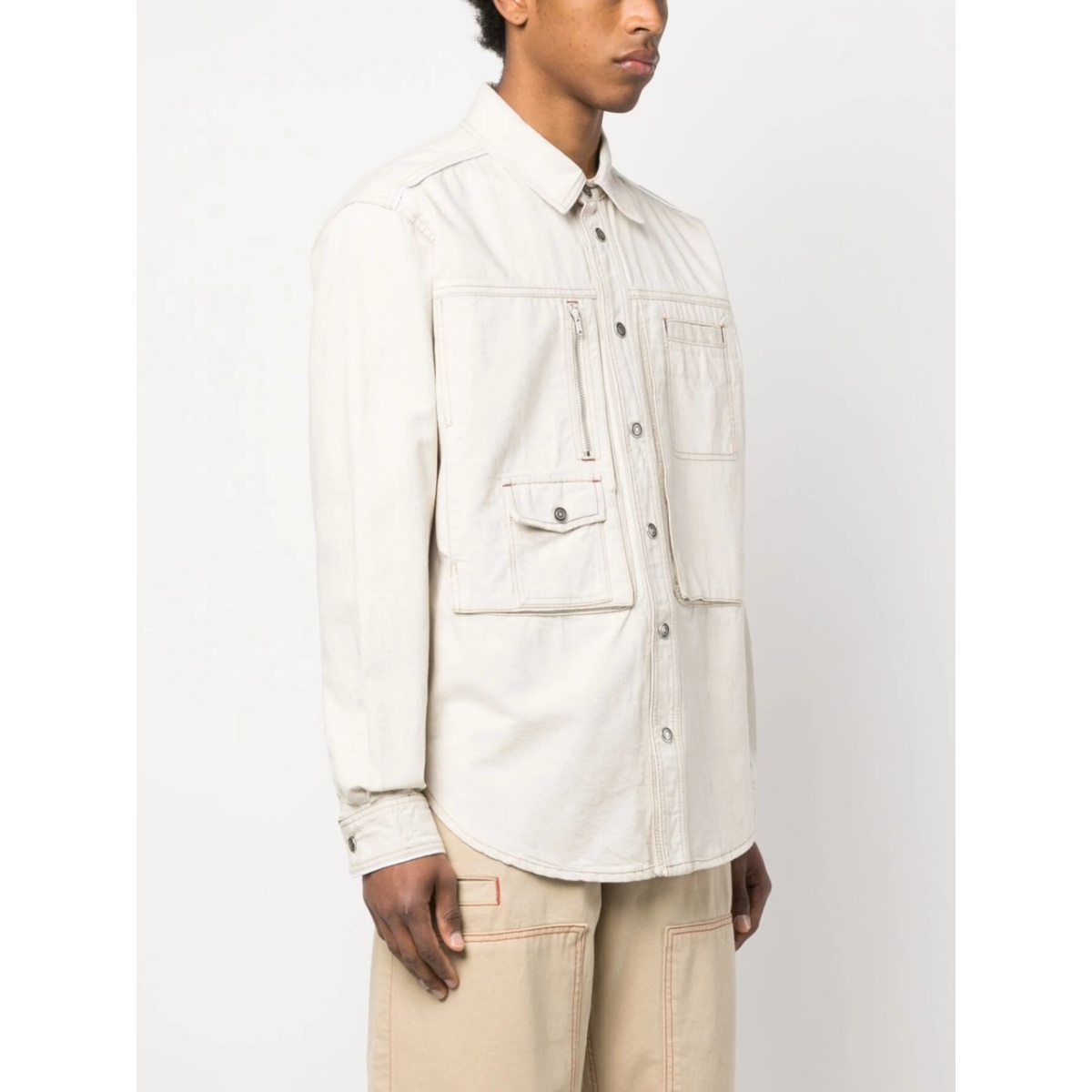 multiple-pockets shirt jacket - Img 3