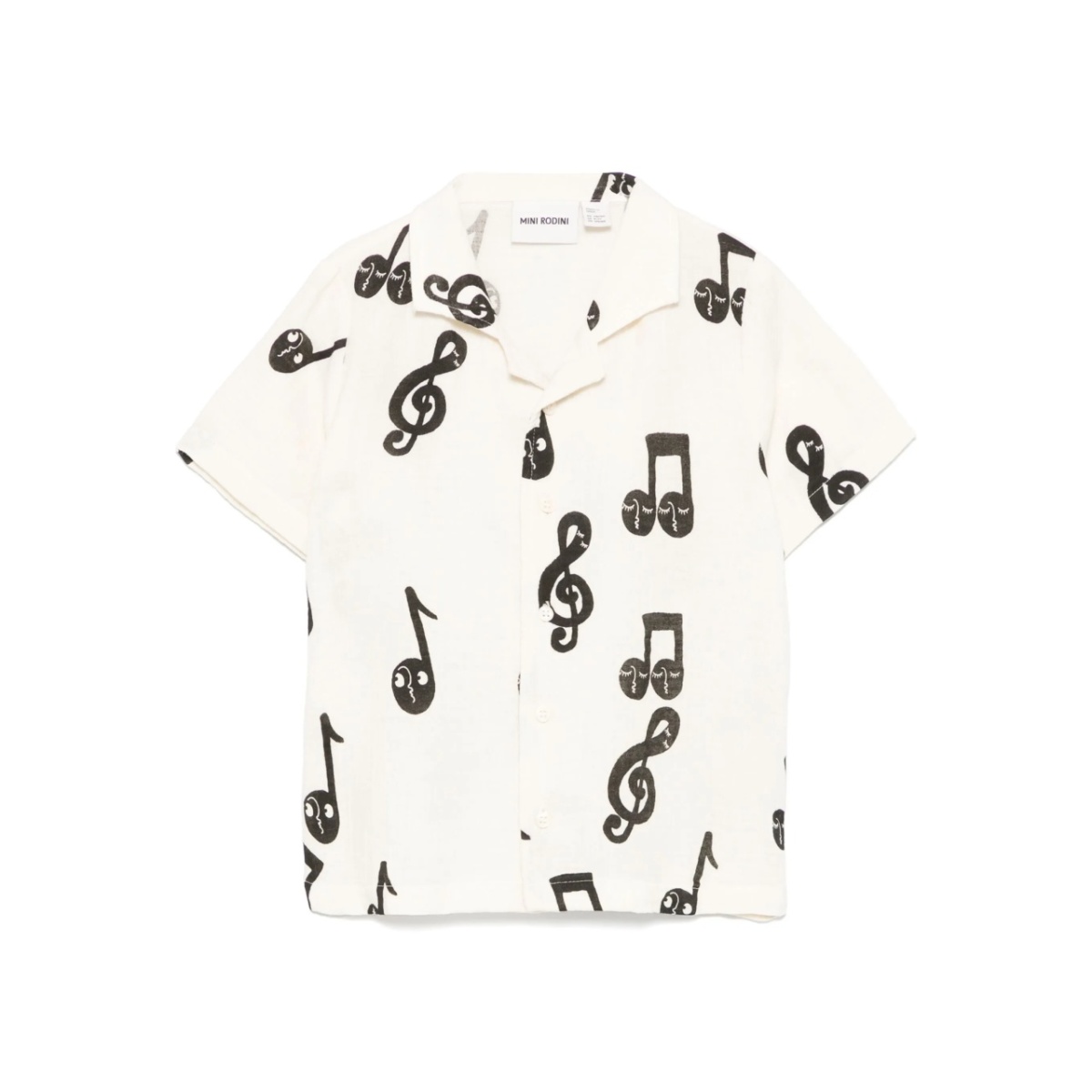 Note-print shirt