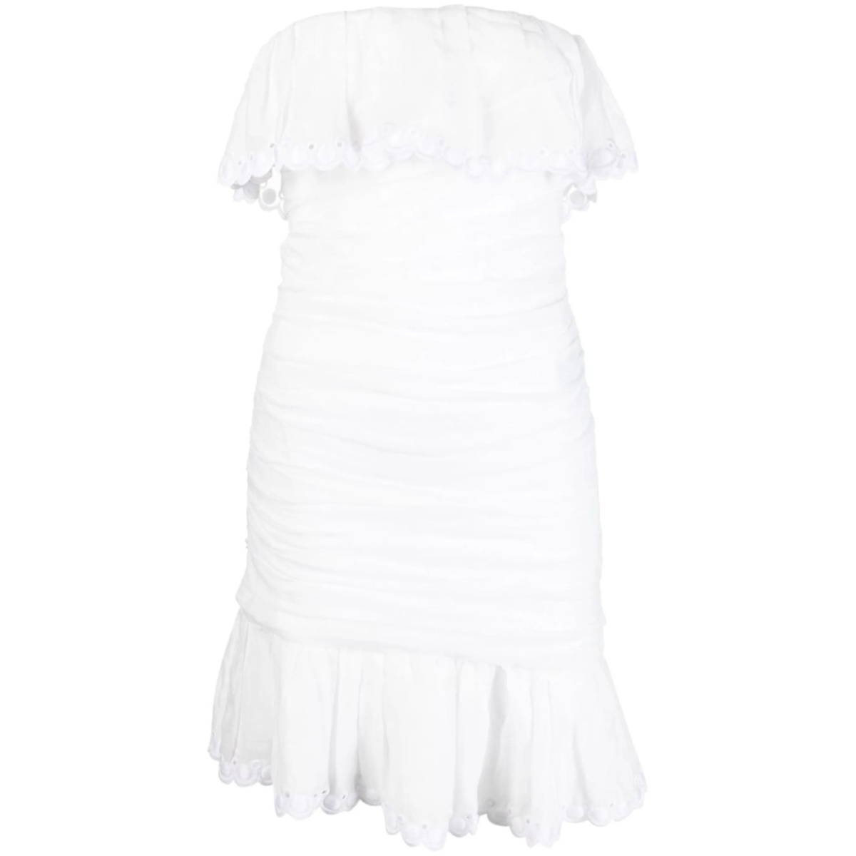 off-shoulder ruched minidress