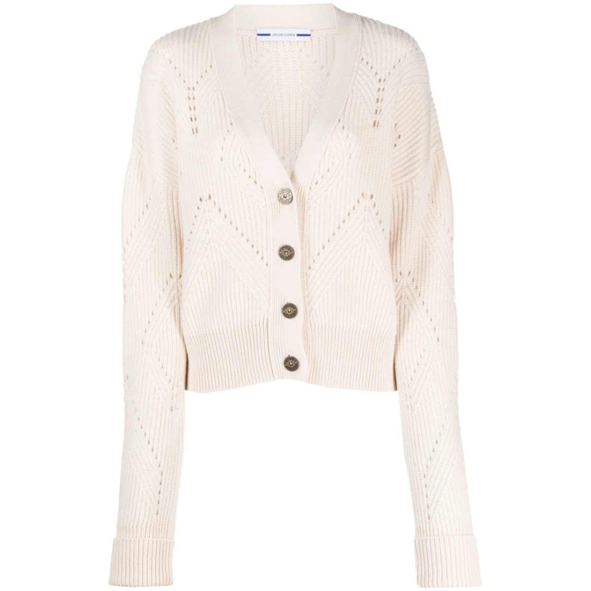 openwork ribbed-knit cardigan