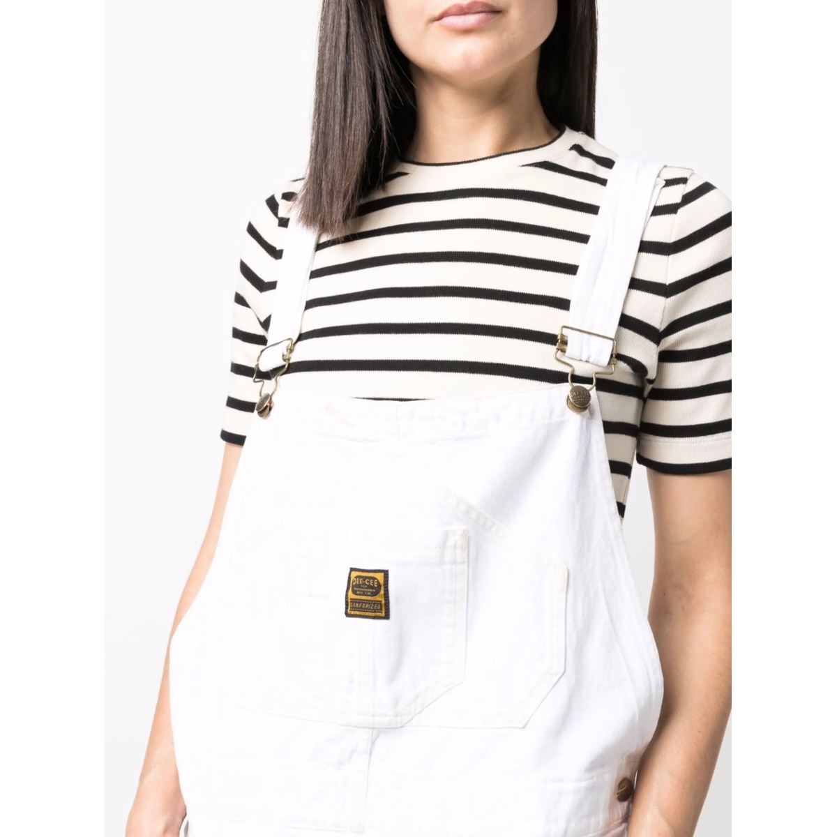 organic-cotton logo-patch dungarees - Img 5