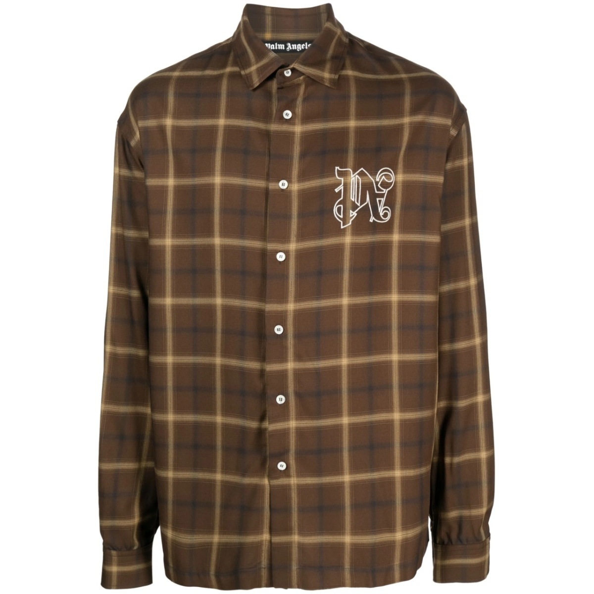 PA monogram-print checked shirt