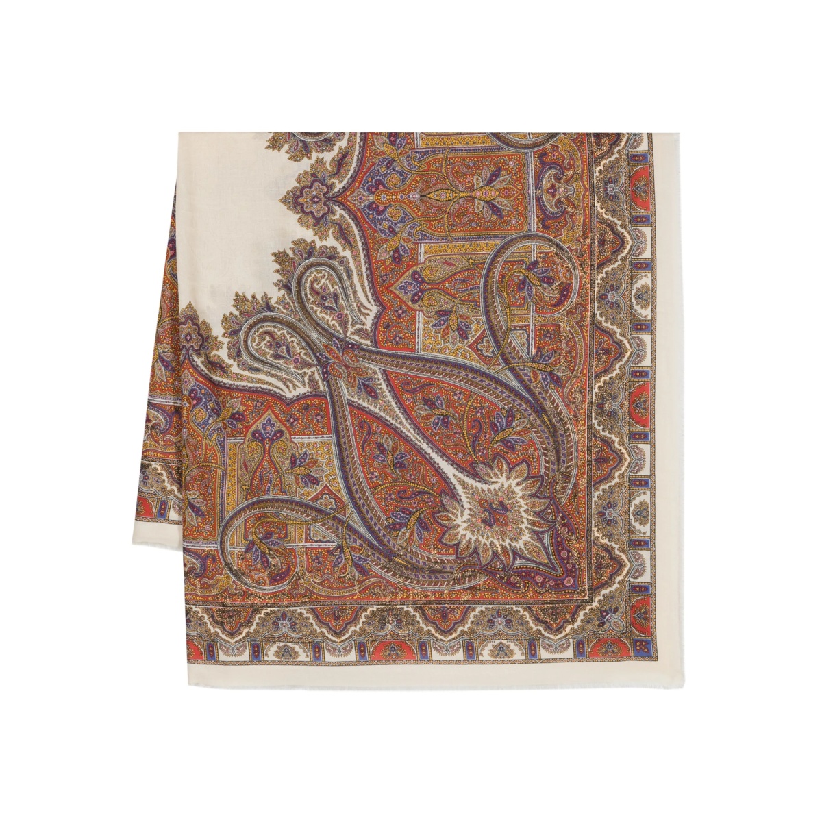 paisley-print fringed scarf