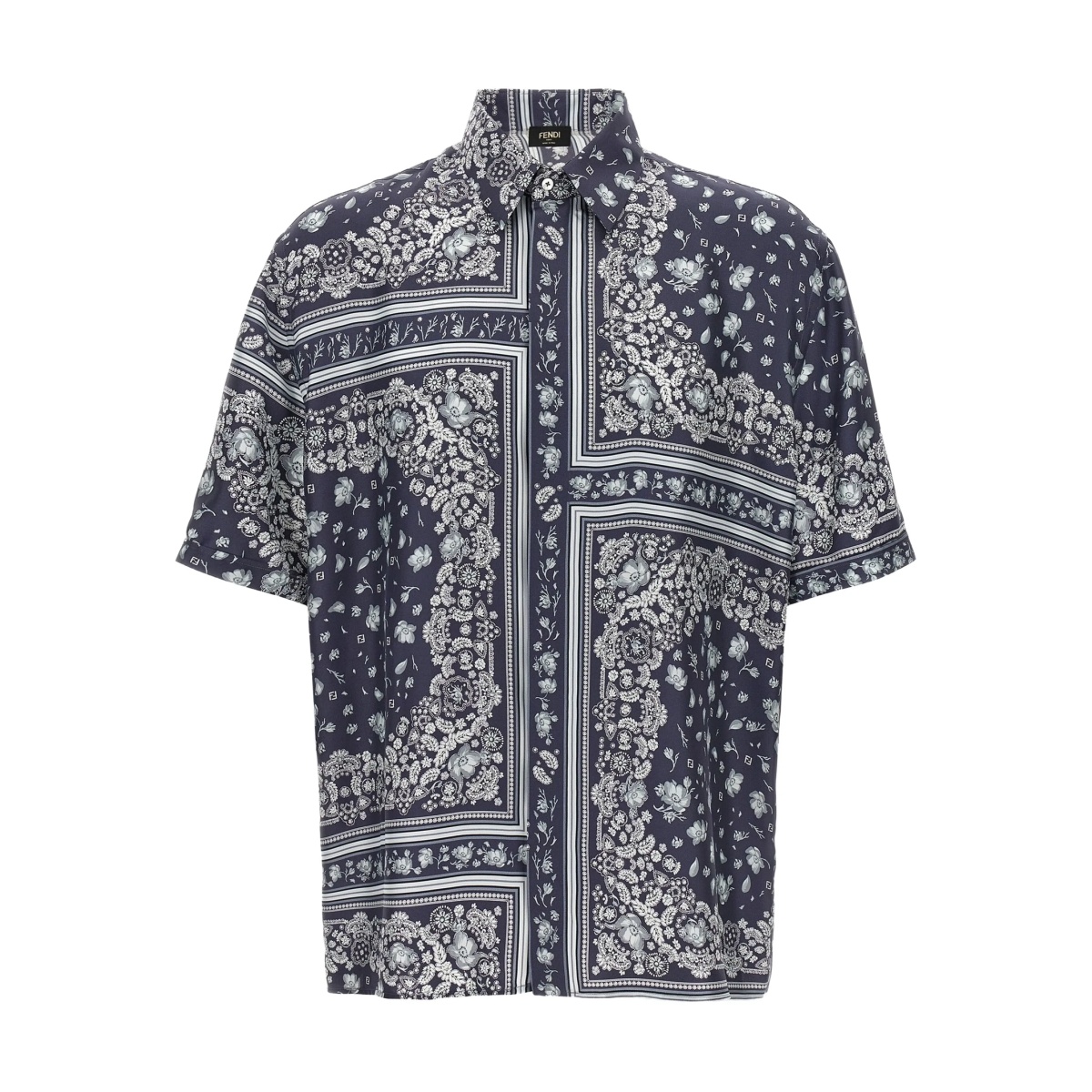 paisley-print short-sleeve shirt