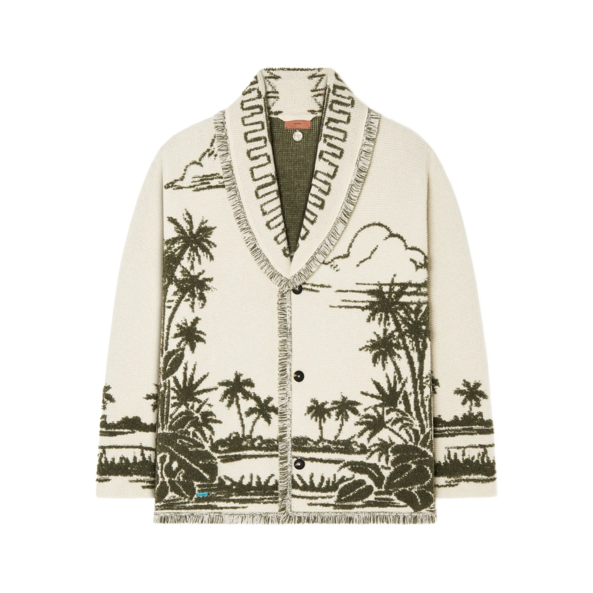 palm-tree fringed cardigan