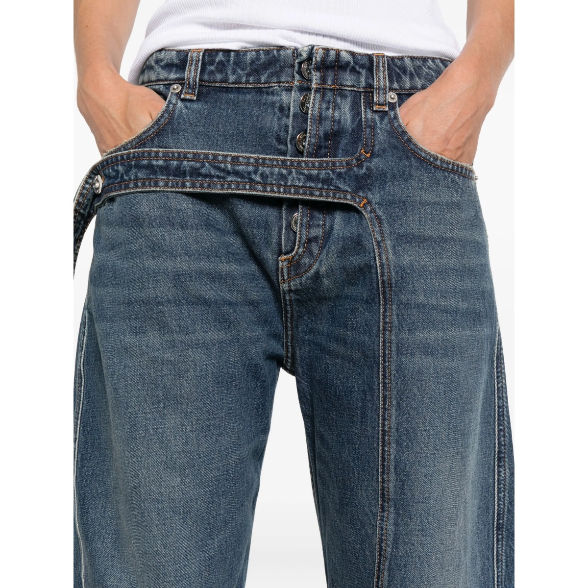 panelled belted jeans - Img 5