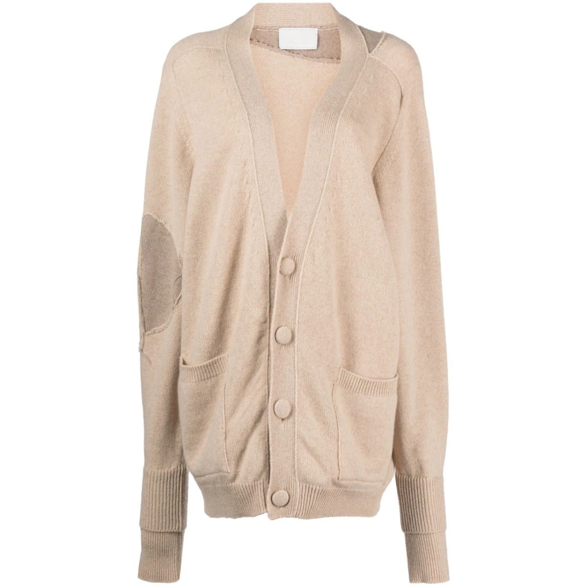 panelled-design cashmere-blend cardigan